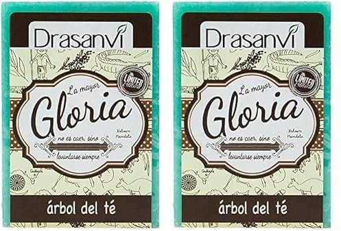 DRASANVI Jabón Natural de Árbol de Té, Manos, Cuerpo y Cara Para una limpieza profunda y eficaz |Propiedades bactericidas fungicidas Ideal para pieles con exceso de grasa 100 gr (Paquete de 2)