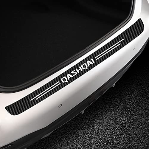 Car Rear Boot Carbon Bumper Protector for Nis-san Qashqai J10 J11, Rear Trunk Sill Plate Cover Protective Sticker Car Rear Bumper Protector Tail Trim Strip,Black