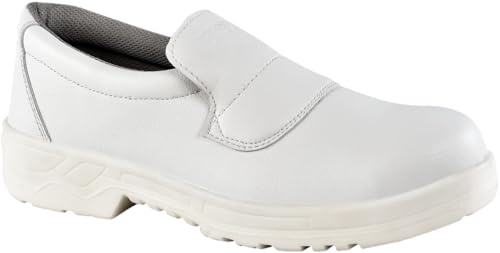 Ergos Lausanne V S2 SRC | Chaussures de Sécurité Type Mocassin | Idéale pour L'Agro-Alimentaire, La Restauration, Les Laboratoires | Mixte | Blanc | 44