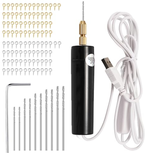 Mini Bohrmaschine,5V Tragbare Elektrische Bohrmaschinen,0,7-1,2 mm Tragbarer USB Wiederaufladbare Mini-Bohrer mit Bohrern und Schraubenschlüssel,für DIY Kunsthandwerk aus Harz,Schmuckherstellung