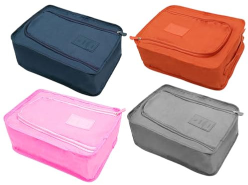 Schuhtasche Reise 4 Set, Wasserfeste Staubdicht Schuhbeutel für Reise oder Zuhause-Aufbewahrung, für Koffer, Schuhtasche mit Reißverschluss für Reisen oder Aufbewahrung zu Hause