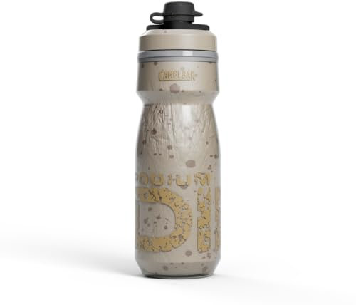 Camelbak Podium Dirt Series Chill 620ml – bike bottle – insulated double wall – self-sealing cap – leak-proof – BPA-free – ergonomic – Asphalt, size: OS