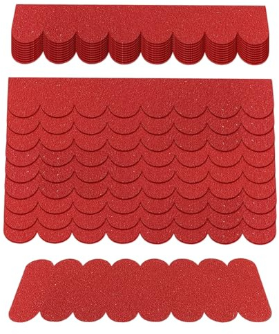 SZSMW 32 Tegole Plastica Tettoia per Esterno - Tegole in Plastica - Tegola Canadese - Adatto per La Produzione di Modelli, Tetto di Mangiatoia per Uccelli, Casa di Coniglio, Hotel per Insetti(Rosso)