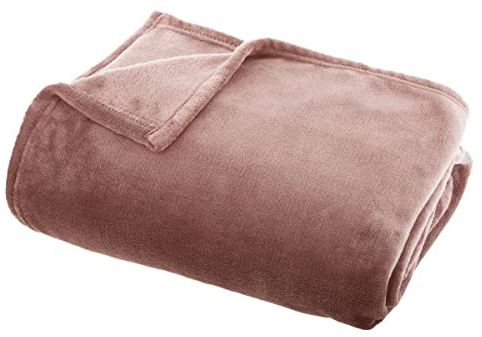 FLACHE PLAID UNI ROSE 125X150
