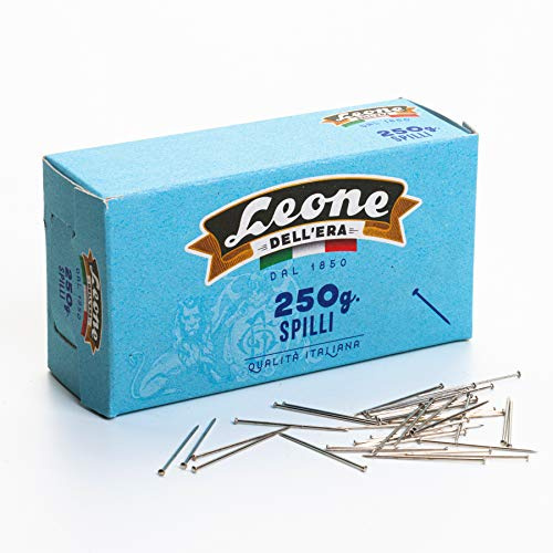 Spilli in ferro nichelato Leone Dell'Era - Scatola di cartone da 250 g. - N°12 mm 1,05 x 44
