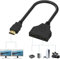 ZyFurn HDMI Splitter 1 in 2 Out, HDMI Double Adapter for 2 Monitors, Multi Connector 1080P Male to Female 1 to 2 Way Distributor for HD, LED, LCD, TV, Support Two Devices Signal One in Two Out