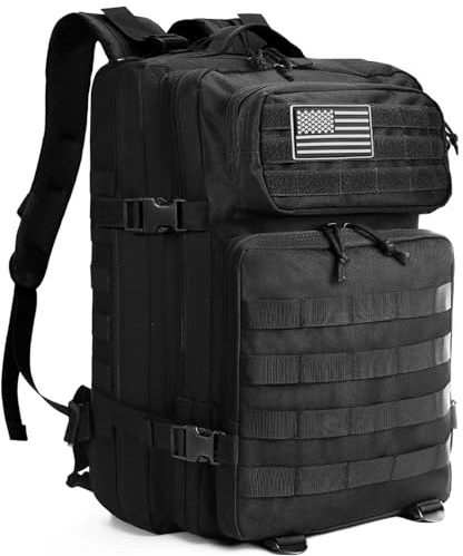 Saboos Military Tactical Backpack for Men 45L Molle Army 3 Days Assault Pack Bug Out Bag Water Resistant