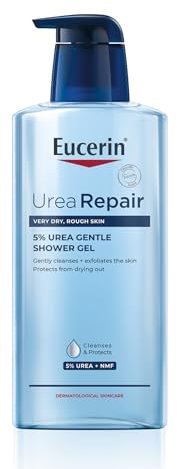 Eucerin UreaRepair 5% Urea Gentle Shower Gel 400ml, Moisturising Body Wash for Very Dry, Rough Skin, Gentle Cleansing for Eczema, Psoriasis and Xerosis Prone Skin