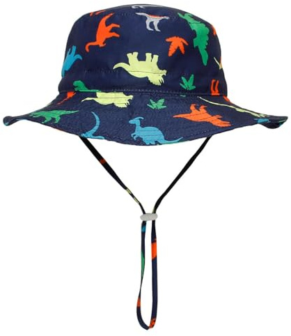 DRESHOW Baby Solhatt Småbarn Solskydd Djurmössa Unisex Sommarhatt med hakrem UPF 50+