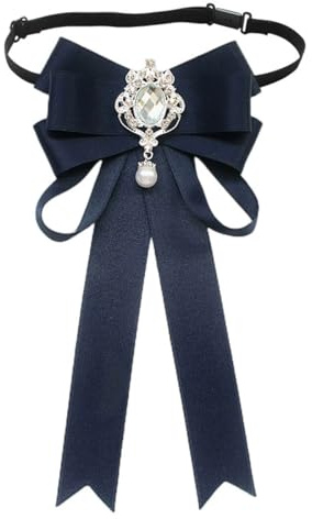 Nicear Cravatta a farfalla con fiocco e sciarpa da donna, accessorio per abbigliamento professionale da ufficio, blu scuro, regolabile, elegante, formale