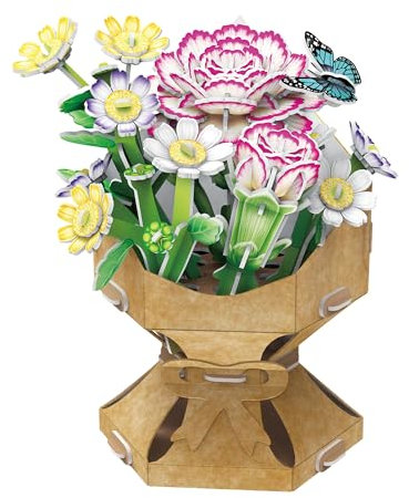 EXPLORA - Bouquet De Fleurs Œillet - Puzzles 3D - 540500-134 pièces - sans Colle Ni Ciseaux - Educatif - Jeu de Construction - Cadeau Enfant - Maquette - Educatif et Ludique - À Partir de 8 Ans