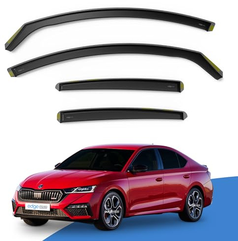 EdgeVisors Wind Deflectors for Skoda Octavia MK4 Door 5 Door Hatchback 4pc | 4pc Set, In-Channel Rain Guards & Accessories