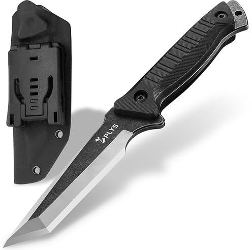 Coltello da Sopravvivenza A Lama Dritta per Esterni: Coltello da Caccia A Codolo Intero in 440c, Impugnatura in G10, Con Fodero in Kydex, Adatto per Campeggio, Escursionismo, Pesca O Come Regalo.