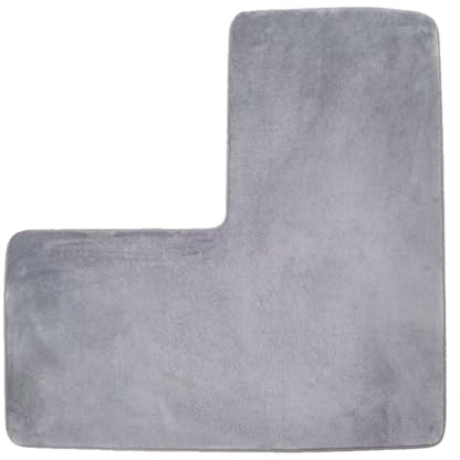 L-förmig Badezimmerteppich, ACESOME Duschvorleger Eckdusche, schnell trocknend, rutschfest, waschbar, Eck-Badematte, L-förmige Badematte, Badematten & Badteppiche (Grau)