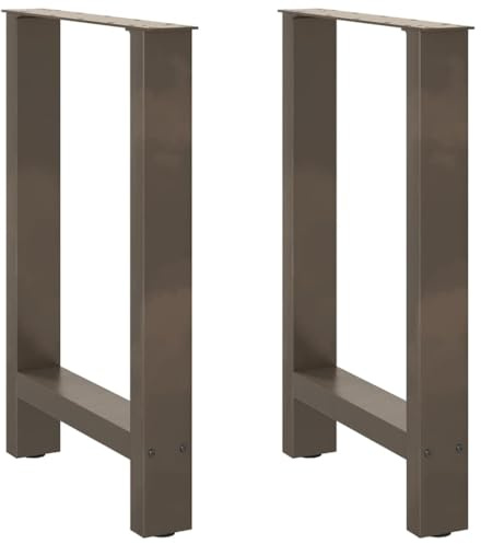 QJBSAVVA Dining Table Legs 60 x 73 cm Natural Steel Frame Adjustable Feet Coffee Desk Legs Industrial Style Trestle Support for Kitchen Island Worktop Home Office
