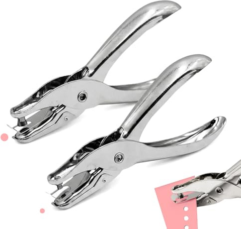 2 Pcs Single Hole Punch for Crafts, 3mm and 6mm Single Hole Punch | Paper Punch with Paper Cage for Crafts Paper Scrapbooking Card Tags