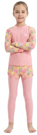 A2Z 4 Kids Maillot de bain à manches longues pour fille avec jupe et leggings - Protection UV - Séchage rapide - Tissu extensible - Pour la plage, la piscine, les vacances - Pour enfants de 2 à 14 ans