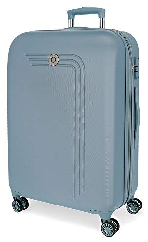 Movom Riga Valise Moyenne Bleu 49x70x27 cms Rigide ABS Serrure à combinaison 72L 3,9Kgs 4 roues doubles Extensible