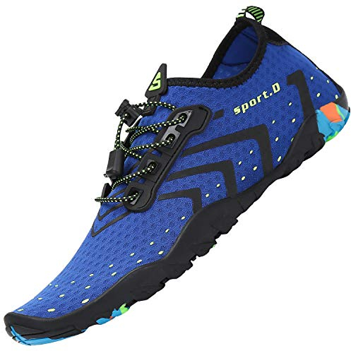 SAGUARO Badeschuhe Herren Schnell Trocknend Sommer Aquaschuhe Damen Anti-Rutsch Atmungsaktiv Schuhe Wassersport Strand Schwimmen Barfuß Surfen Wasserschuhe, Neu Blau 40
