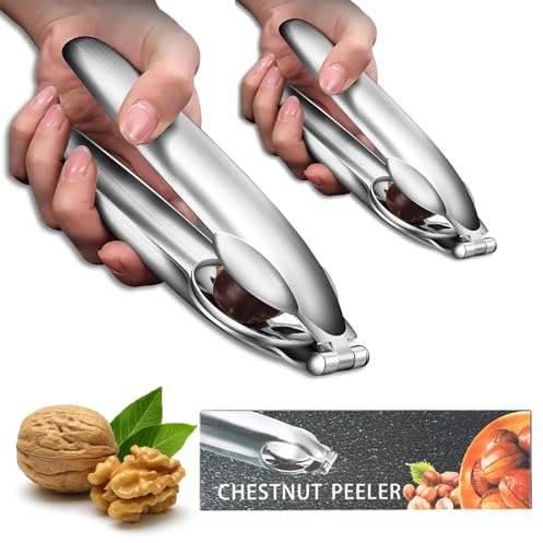 2 Stück Maronen Schneider Edelstahl Kastanien Schneider Maroni Schneider Nussknacker Walnüsse Nussknacker Haselnüsse Maronizange Maronenzange Esskastanien Schneider Maronenschneider Chestnut Cutter