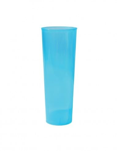 TELEVASO - 500 unidades - Vaso Tubo 300 ml Reutilizable Ligero - Polipropileno (PP) - Color azul - Vaso ecológico Libre de BPA, Ideal para cerveza, cubatas, agua