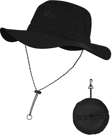 BROTOU Solhatt män kvinnor, UV-skydd UPF 50+ Boonie-hatt med brett brätte, vikbar safari-hatt vandringshatt solskydd och vattentät vandringshatt buskhatt sommarhatt för utomhus och bergsport, Mörkblå,