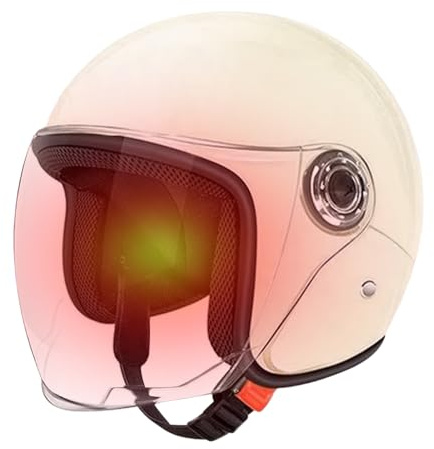 Motorradhelm Mopedhelm Herren Jethelm - Halber Motorradhelm Für Herren Damen Atmungsaktiv Mit Klappvisier | Für Sporttourer Roller Pendler Frauen Männer