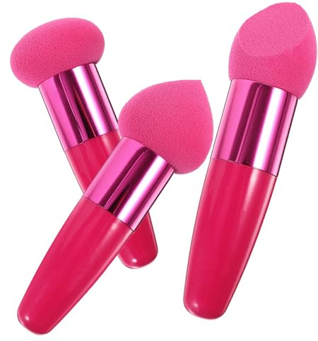 HAPINARY Esponjas Correctoras de Látex Cómodas y Prácticas para Base de Maquillaje Set de 3 Ideales para Uso Húmedo y Seco en Belleza Facial