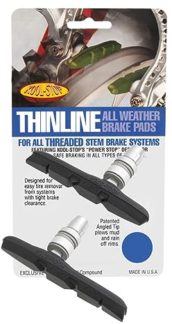 Kool Stop Thinline Brake Shoes, Threaded Pair Black