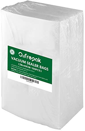 O2frepak 100 Beutel 28x40cm Vakuumier Beutel Vakuumbeutel für Lebensmittel,BPA-Frei Sous Vide Vakuumierbeutel Beutel für Vakuumierer und Folienschweißgeräte Geeignet