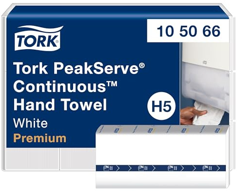 Tork PeakServe Continuous Paper Hand Towels White H5, Premium, Compressed, 12 x 270 sheets, 105066