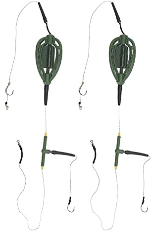 Cage Appât Carpe Montages, Lot de 2 Cages de pêche à la Carpe, appâts légers pour la pêche à la Carpe, Cage à appâts Durable pour la Carpe, Ensemble de pêche pour Appareil(48G) de la marque plplaaoo