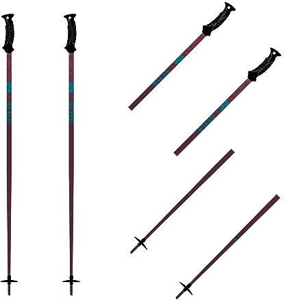 K2 Skis STYLE COMPOSITE, Women’s ski pole, burgundy, 120 cm - 10G3011.1.2.120