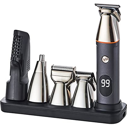 DODAER All-in-One Beard Trimmer for Men,Cordless Mustache Nose Precision Trimmer,Body Groomer Hair Cutting 5 in 1 Kit Trimmer,USB Rechargeable & Waterproof Magnetic Replacement Heads