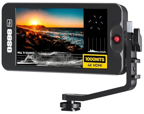 Osee T5+ Monitor Video per Fotocamera 5,5 1000nits Monitor di Campo con 3D LUT HDR Wide Color Gamut 4K HDMI esposizione messa a fuoco Assist DC in/Out DSLR Monitor