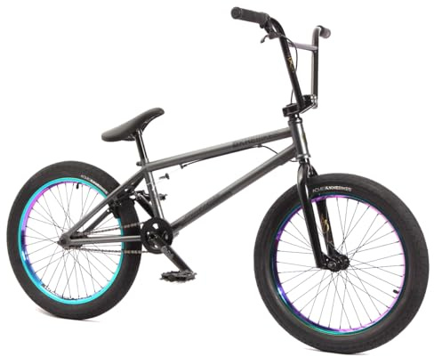KHEbikes BMX STRIKEDOWN PRO Limited, 20 Inch, Patented Affix 360° Rotor, Grey/Black, for Teenagers and Adults, Super Light Weight - Only 21.4 lbs