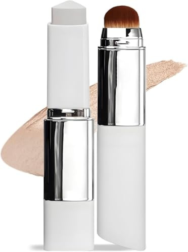 Color Changing Foundation Stick, Korean Makeup Color-Changing Foundation Stick With Detachable Brush, Medium To Full Coverage Dewy Finish Base Makeup, For All Skin Types (Natural)