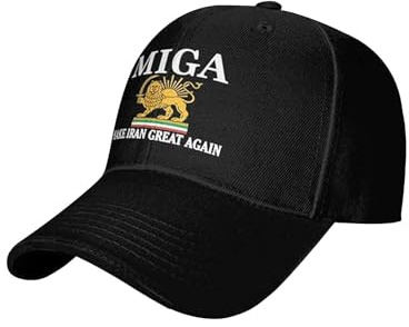 Make Iran Great Again Hat, Miga Trucker Cap for Men Women, Miga King Reza-Pahlavi Make Iran Great Again Hat (A-Black)