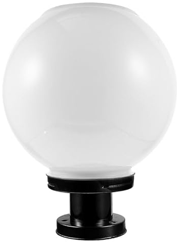 Ciieeo Lampe Pilier Solaire Extérieure Globe LED Blanc Froid - Boule Étanche avec Capteur Crépusculaire, Éclairage Décoratif pour Portail, Jardin et Clôture