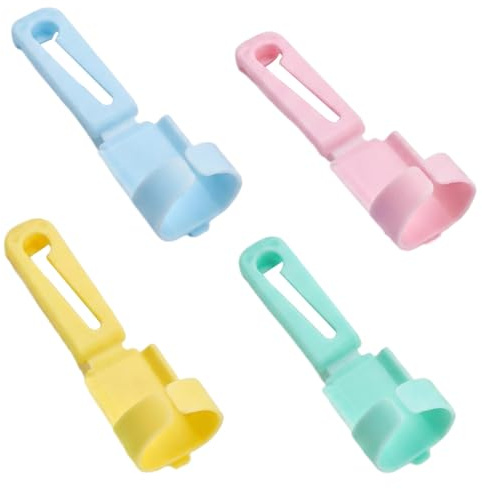 4PCS Yarn Guide Finger Holder Knitting Thimble Tool, Adjustable Plastic Crochet Tension Ring Separated Yarns Accessories for Crocheting Knitting Crafts (Multicolor)