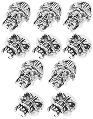 Hoement 10pcs Bijoux de Cheveux en Alliage Rétro pour Tresses et Barbe, Accessoires Solide pour Embellir Cheveux et Barbe Quotidien ou Cosplay