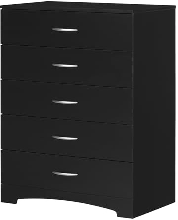 South Shore Step One 5-Drawer Chest Pure Black, Contemporary