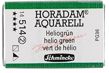 Schmincke – HORADAM® AQUARELL - feinste Künstler-Aquarellfarben, 514 Heliogrün, 14 514 043, 1/1 Näpfchen