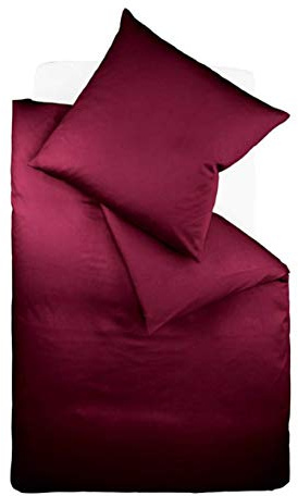 fleuresse Uni-Colours Bettwäsche-Set, Mako Satin, 100 Prozent Baumwolle, Fb. Pflaume, 240 x 220 cm