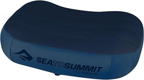 Sea to Summit Aeros Premium Inflatable Travel Pillow, Large, Navy Blue