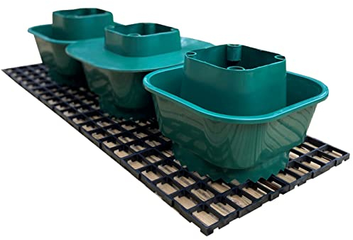 Tomato Growbag Outdoor Watering Pot Kit - Set of 3 Pots with Planting Guard & Growbag Mat