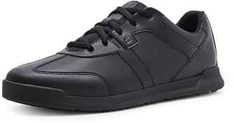 Shoes for Crews Men's Vegan Leather Slip-Resistant Work Sneakers – Comfortable, Water-Repellant, Non-Slip, Removable Insoles, Ideal for Restaurant Catering Kitchen, Chef-Footwear – Freestyle II