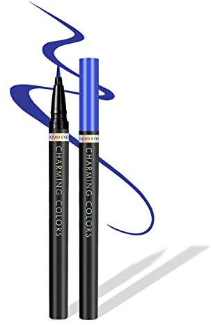 Music Flower Flüssiger Eyeliner, Wasserfester und Wischfester Flüssiger Eyeliner-Stift, Mehrere Farboptionen, Flexibler Stift für Einfache Kontrolle, Ozeanblau