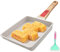 AIKENBBKK Poêle à Tamagoyaki, Poêle à Omlette japonaise avec poignée amovible, 19x16 cm poele japonaise omelette antiadhésive de petite taille, résistante au four et au lave-vaisselle (Blanc)