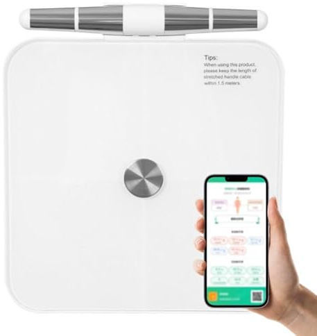 Körperfettwaage Digital, Personenwaage bis180kg, LED Digitale Körperwaage mit App, Körperfett, BMI und Muskelmasse Waage für 25 Körpermesswerte, Präzise Bluetooth Gewichtswaage
